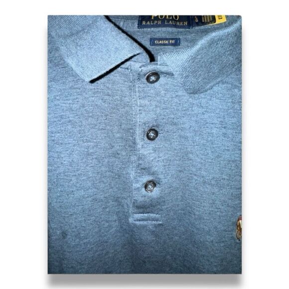 Navy Polo Ralph Lauren L/S Soft Touch Polo Shirt Size L - Picture 3 of 9